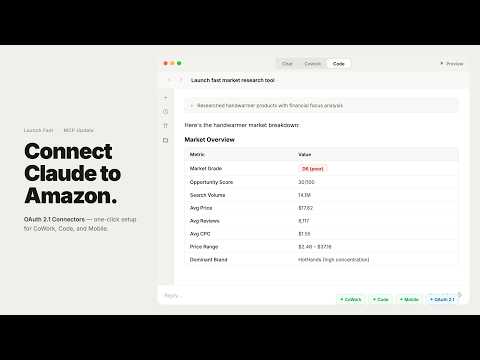 Connect Launch Fast to Claude — demo preview