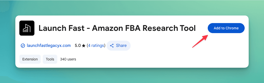 Screenshot of Chrome Web Store page with "Add to Chrome" button highlighted