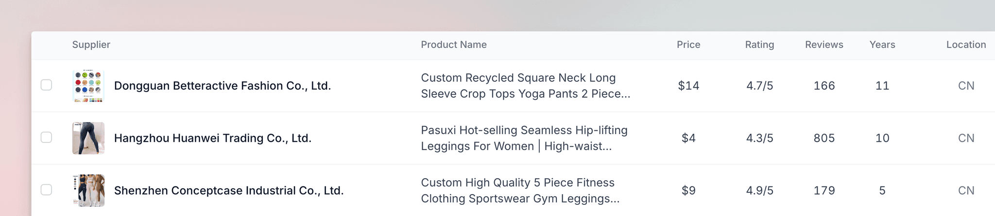 Search & Discovery tab showing product search interface